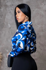 DELANIE TOP-BLUE - Gia Lux Boutique