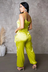 JULIA SET PANTS-LIME YELLOW - Gia Lux Boutique