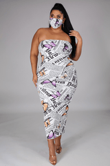 AMBER NEWS MIDI DRESS - Gia Lux Boutique