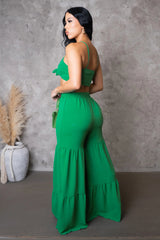 BARBARA PANT SET-GREEN - Gia Lux Boutique