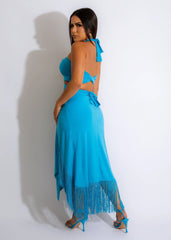 DAPHNE SKIRT SET-BLUE - Gia Lux Boutique