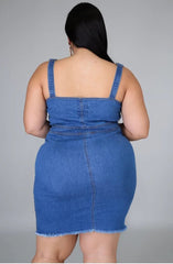 HANNA DENIM DRESS - Gia Lux Boutique