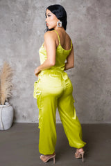 JULIA SET PANTS-LIME YELLOW - Gia Lux Boutique