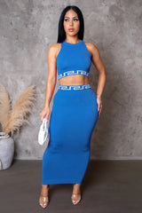KENDRA TWO PIECE SET-BLUE - Gia Lux Boutique