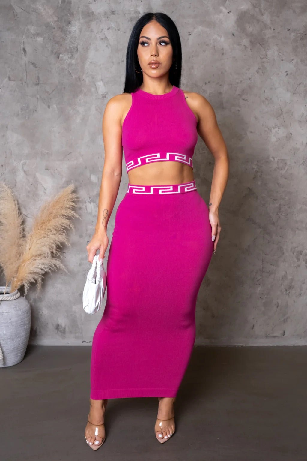 KENDRA TWO PIECE SET-PINK - Gia Lux Boutique