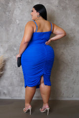 KRISTY MIDI DRESS-BLUE - Gia Lux Boutique