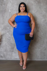 KRISTY MIDI DRESS-BLUE - Gia Lux Boutique