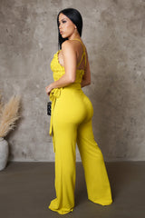 MANDIE SLEEVESLESS JUMPSUIT-YELLOW - Gia Lux Boutique