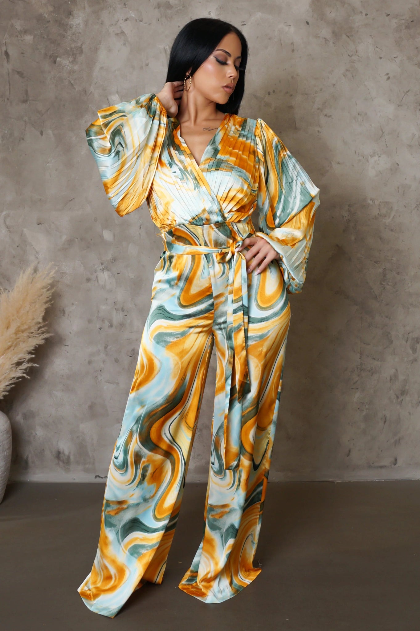REGINA JUMPSUIT-YELLOW - Gia Lux Boutique