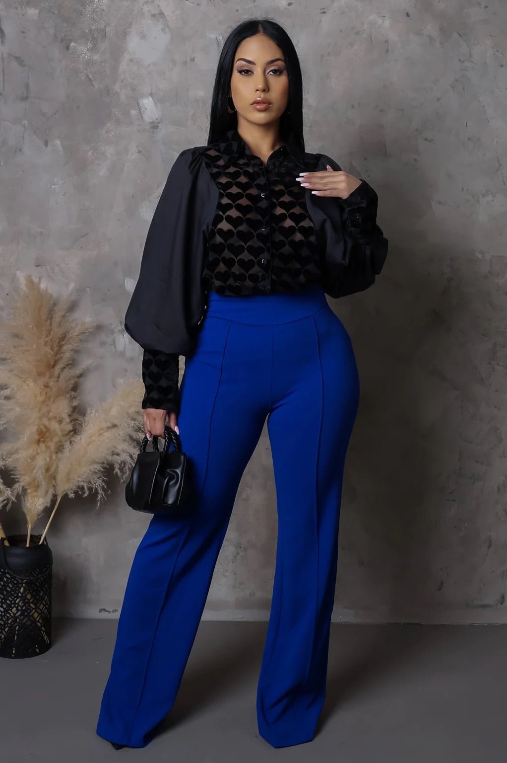 TANYA PANTS-BLUE - Gia Lux Boutique